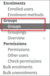 Group and groupings in a drop down menu