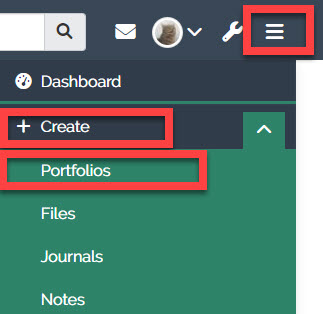 An image showing how to access portfolios on QMplus Hub