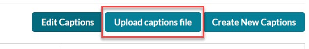 Click on the upload captions file