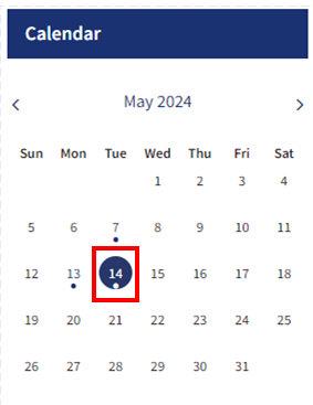 An image of a calendar with a date highlighted