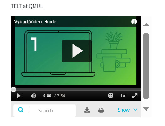 QMplus Media Video in a  QMplus page