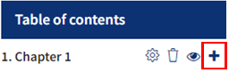 An image of the chapter list with the plus icon hightlighted