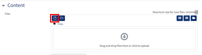 An image of the file picker option