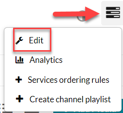 Image showing the channel action icon and the edit button