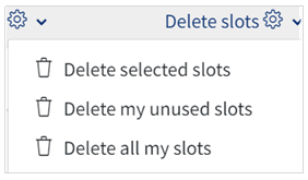 An image of the delete slot options