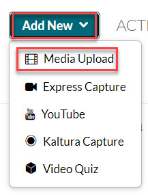 Add new and Media upload button highlighted