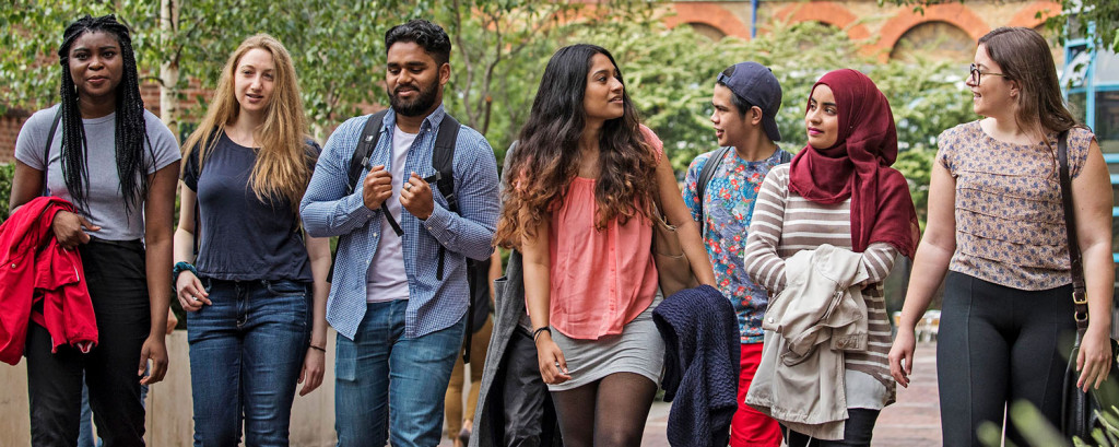 Image of a group of students walking to class