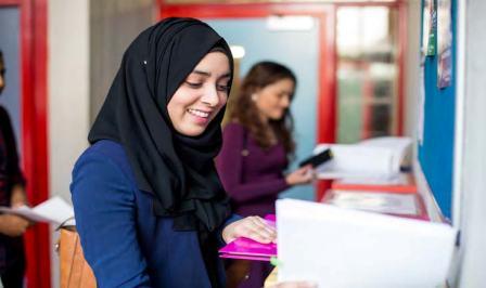 Students in the Maths Building