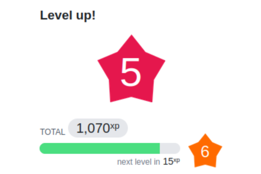 Image of Level Up user interface
