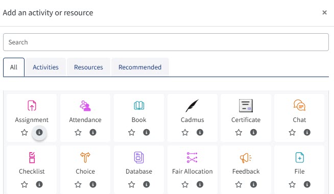 This is the activity picker in QMplus