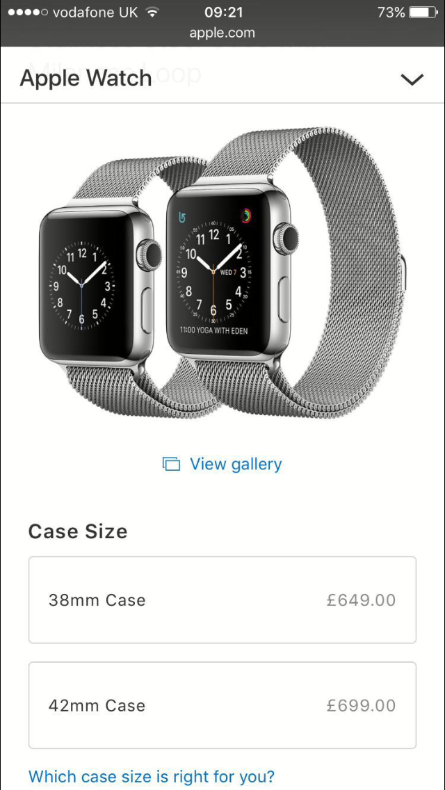 Series 2 42mm Apple Watch £550